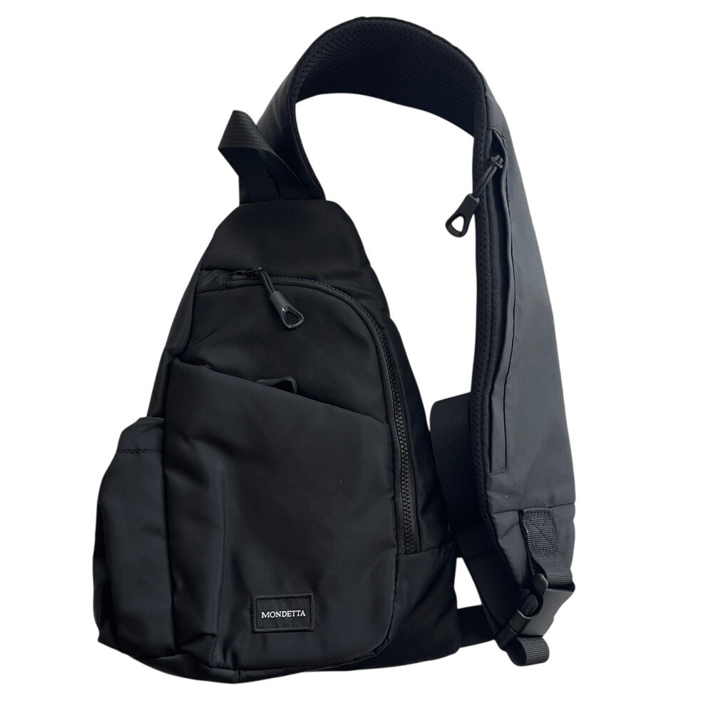 Mondetta Unisex Jet Black Crossbody Belt Bag NEW‎